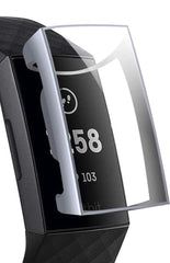 YONO Bumper geschikt voor Fitbit Charge 4 – Siliconen Case - Screenprotector Hoesje – Zilver