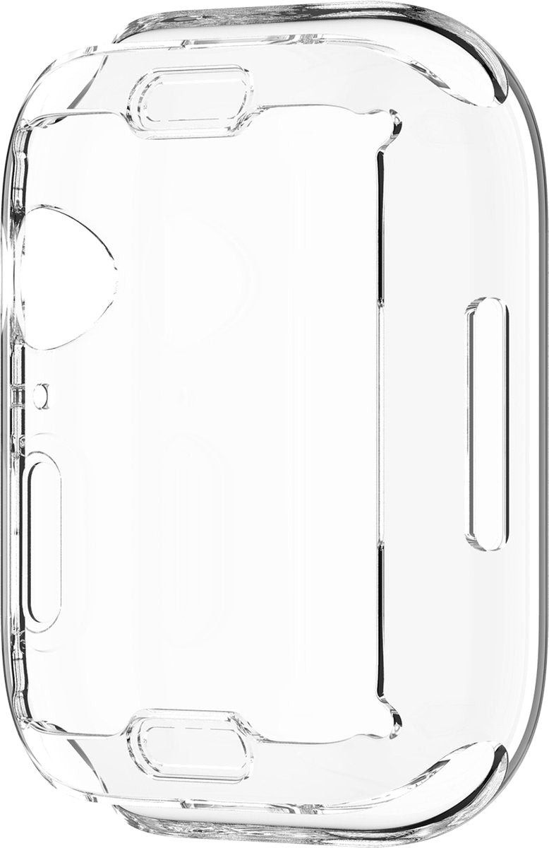 YONO Full Cover Bumper geschikt voor Apple Watch Series 7 / 8 / 9 (45 mm) - Screen Protector Hoesje iWatch - Transparant