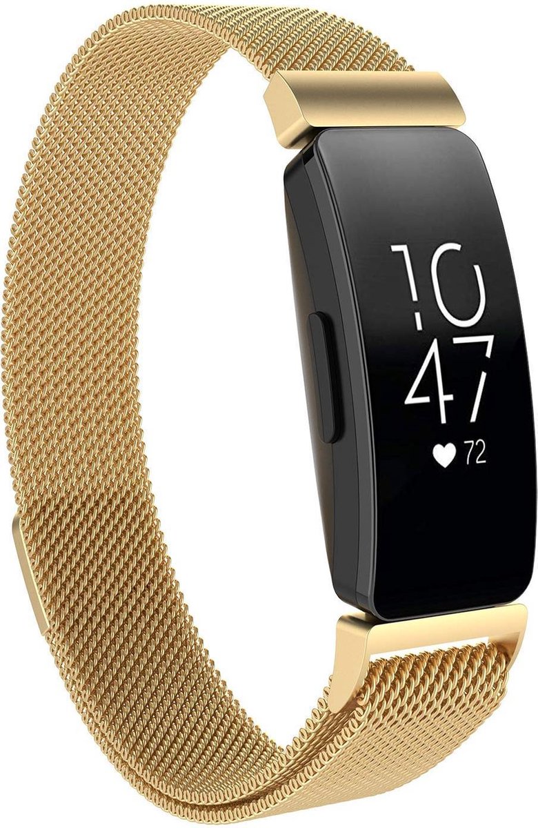 YONO Bandje geschikt voor Fitbit Inspire/HR/2 - Milanees - Goud – Small