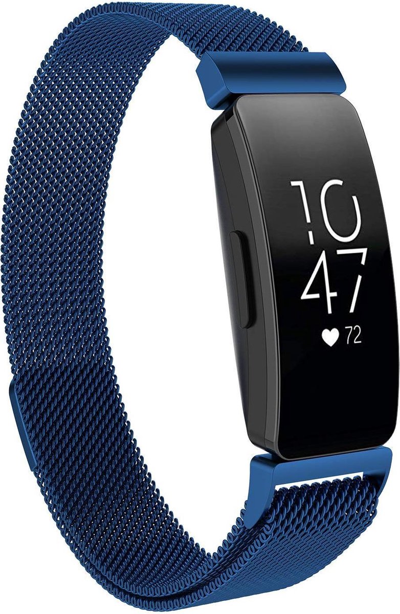 YONO Bandje geschikt voor Fitbit Inspire/HR/2 - Milanees - Blauw – Large