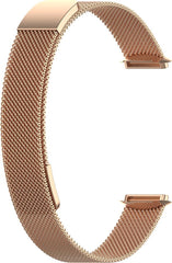 YONO Milanees Bandje geschikt voor Fitbit Luxe - Vervangende Milanese Armband - Rose Gold - Large