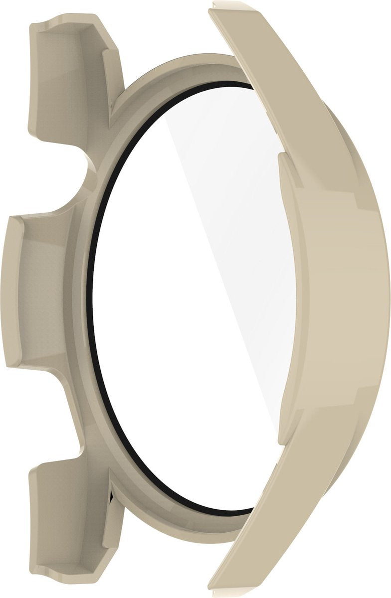 YONO Case geschikt voor Huawei Watch GT 3 - 46mm - Screen Protector Hoesje - Full Cover Bumper - Beige