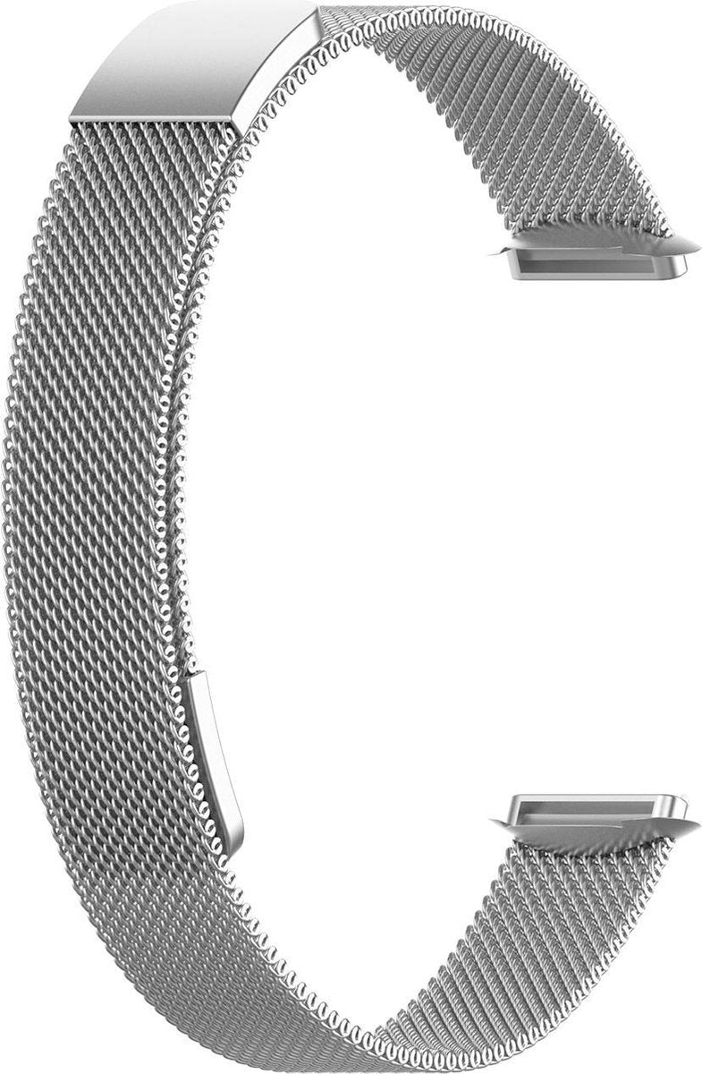 YONO Milanees Bandje geschikt voor Fitbit Luxe - Vervangende Milanese Armband - Zilver - Small