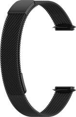YONO Milanees Bandje geschikt voor Fitbit Luxe - Vervangende Milanese Armband - Zwart - Small