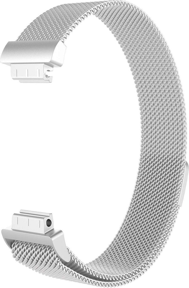 YONO Bandje geschikt voor Fitbit Inspire/HR/2 - Milanees - Zilver en Zwart - Large