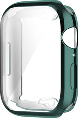 YONO Full Cover Bumper geschikt voor Apple Watch Series 7 / 8 / 9 (45 mm) - Screen Protector Hoesje iWatch - Groen