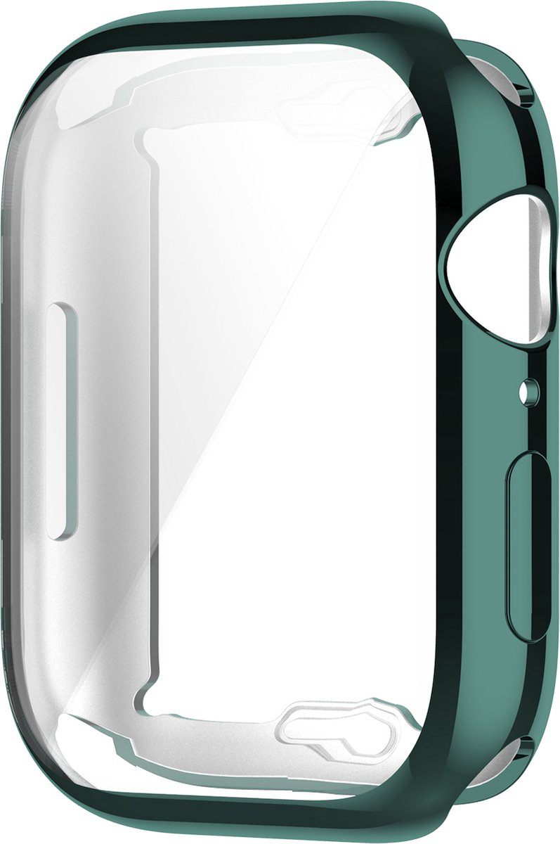 YONO Full Cover Bumper geschikt voor Apple Watch Series 7 / 8 / 9 (41 mm) - Screen Protector Hoesje iWatch - Groen