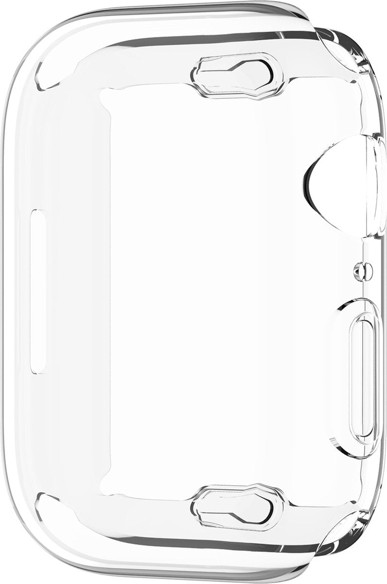 YONO Full Cover Bumper geschikt voor Apple Watch Series 7 / 8 / 9 (45 mm) - Screen Protector Hoesje iWatch - Transparant