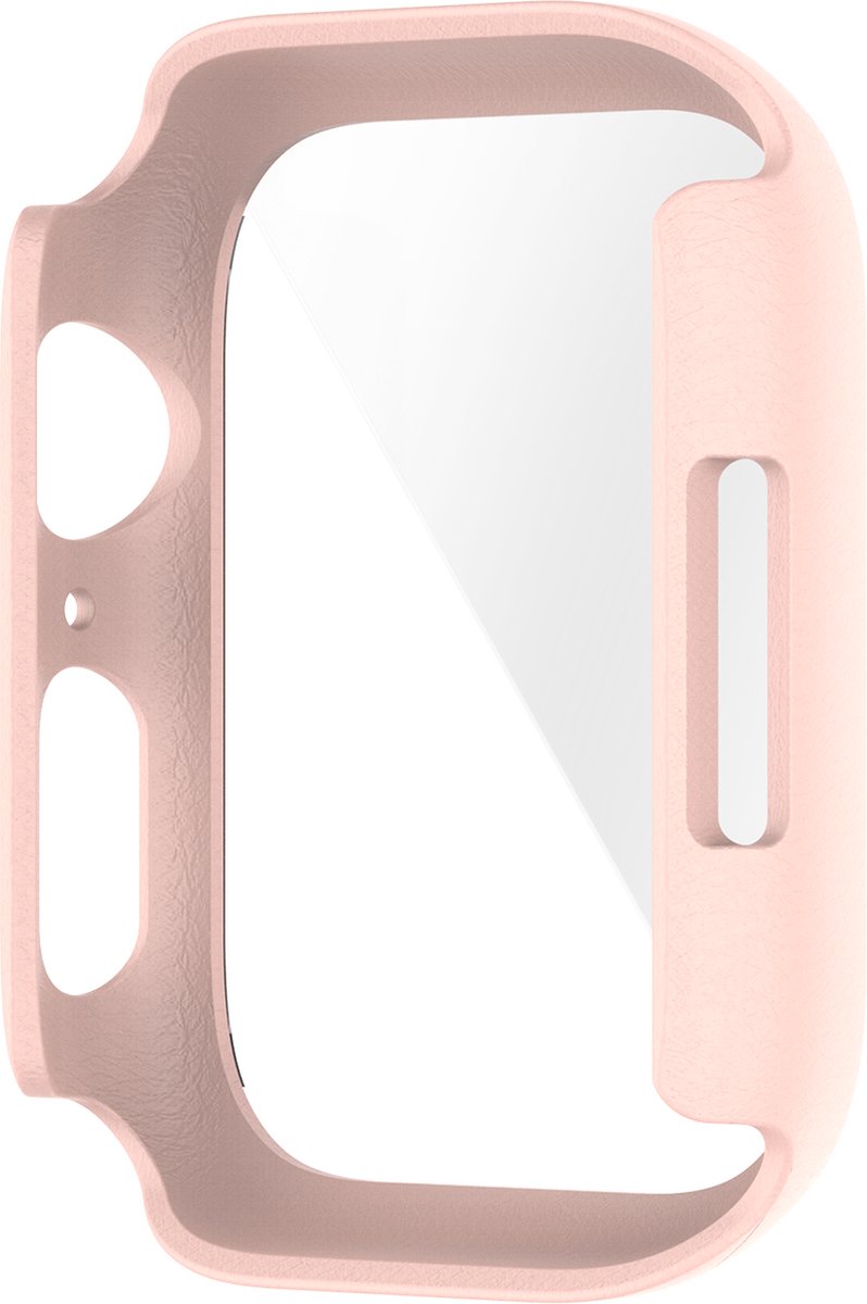 YONO Screen Protector Case geschikt voor Apple Watch Series 7 / 8 / 9 (41 mm) - Full Cover Bumper Hoesje iWatch - Roze