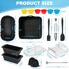 YONO Accessoires Set  geschikt voor Philips Dual Basket Airfryer 3000 & 5000 series - 18in1