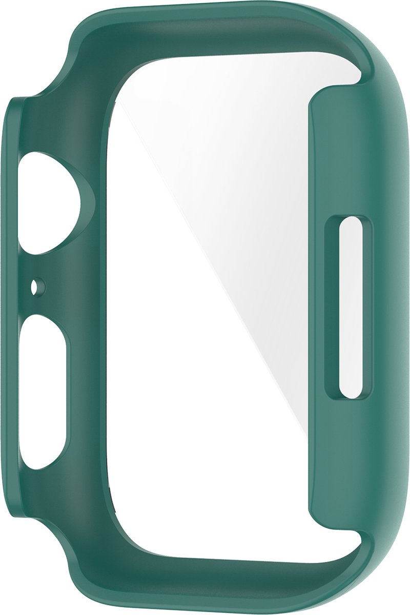 YONO Screen Protector Case geschikt voor Apple Watch Series 7 / 8 / 9 (45 mm) - Full Cover Bumper Hoesje iWatch - Groen