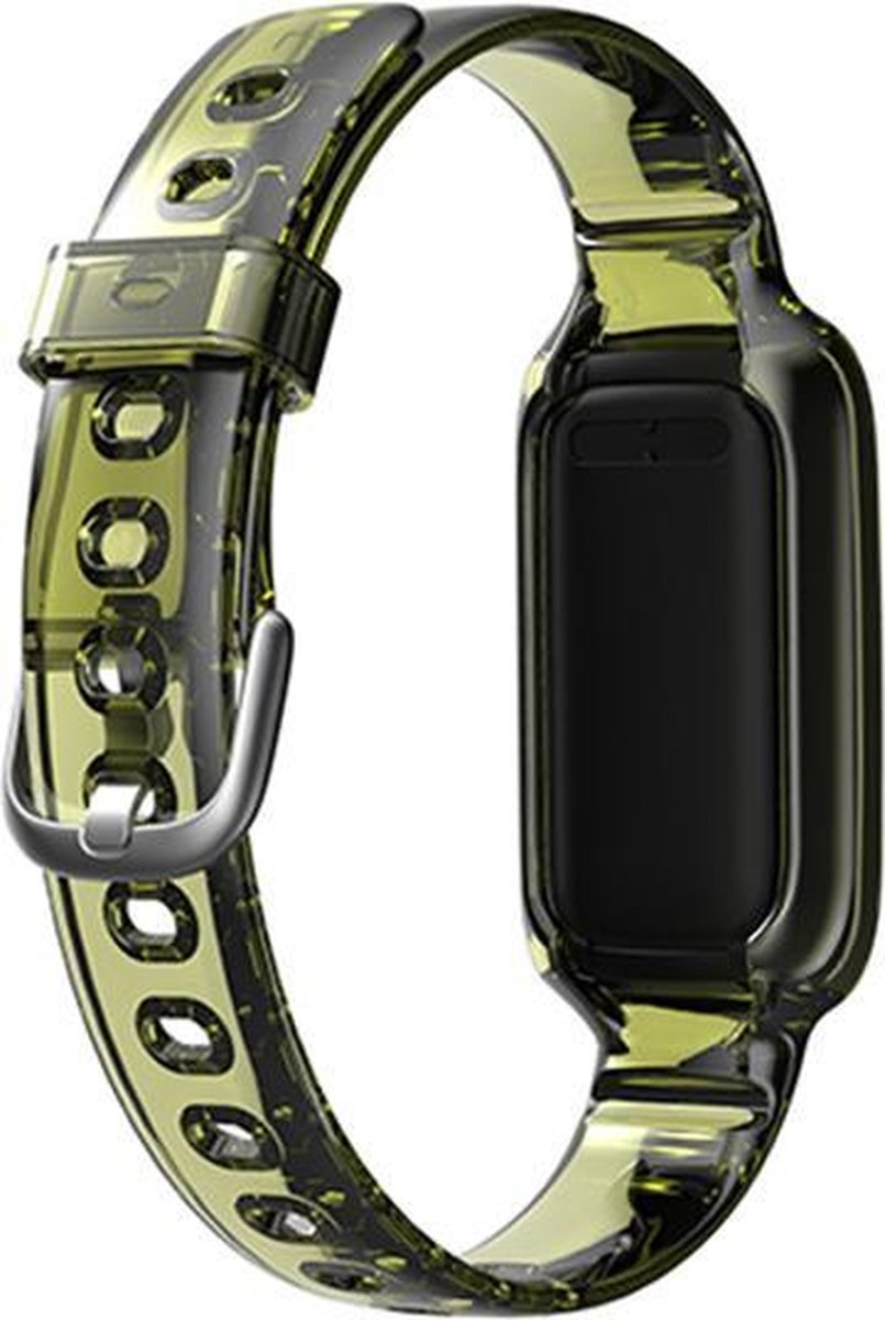 YONO Transparant Bandje geschikt voor Fitbit Luxe - Vervangende Lucent Armband - Geel