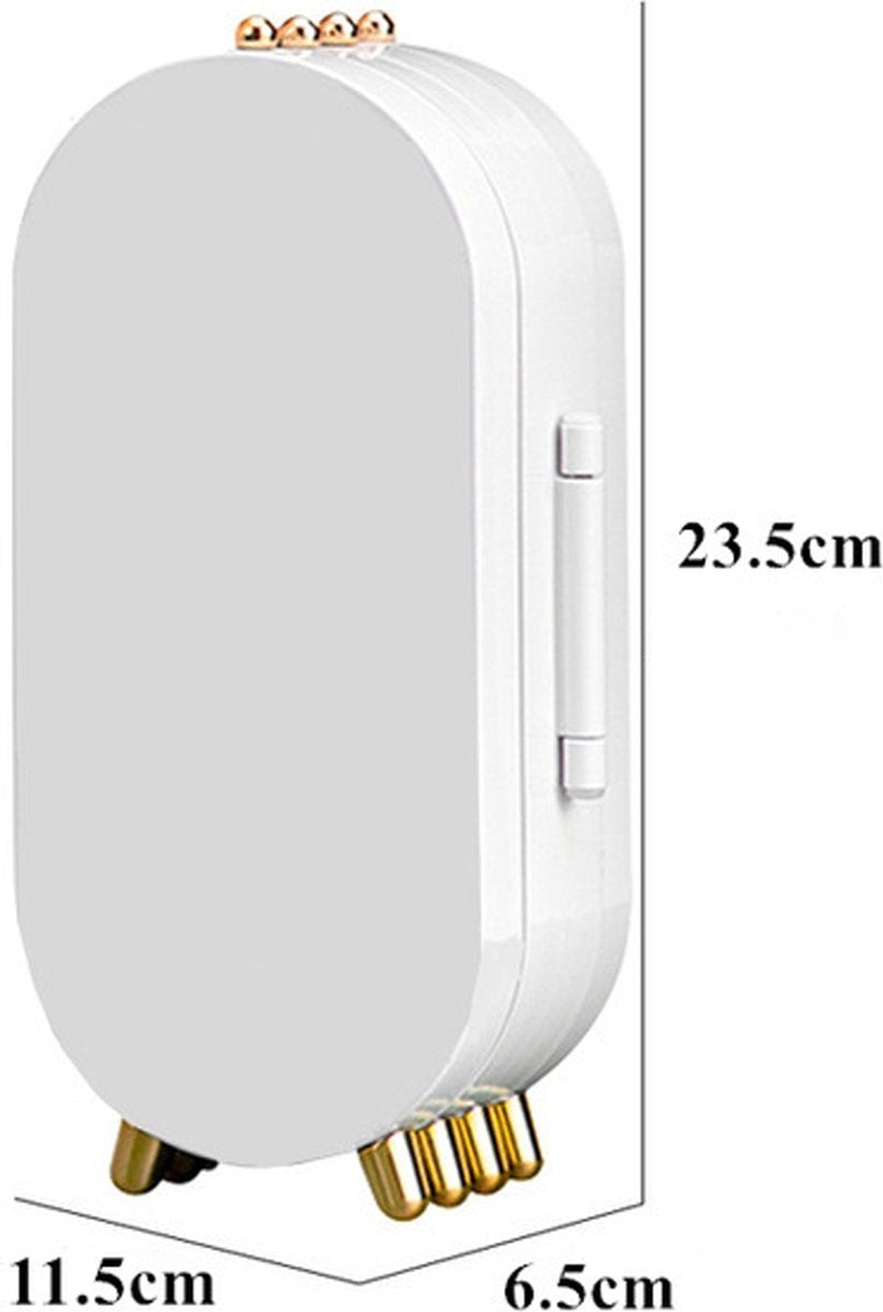 YONO Compacte Sieradenhouder met Spiegel - Sieraden Display Organizer - Oorbellen Standaard - Oorbellenrekje - Ketting Houder - Sieradendoosje - Wit