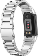 YONO Schakel Bandje geschikt voor Fitbit Charge 5 / 6 - Vervangende RVS Armband - Zilver