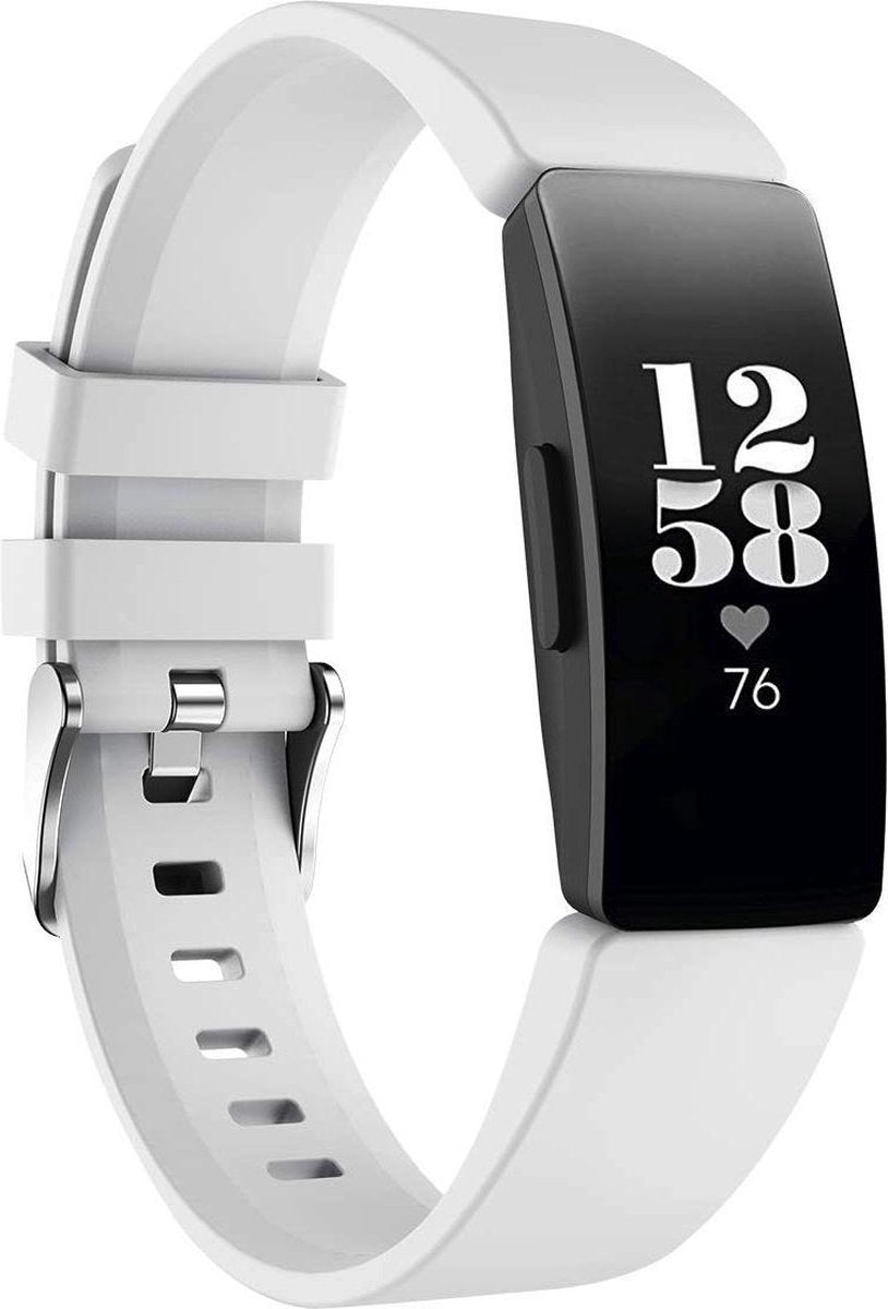 YONO Bandje geschikt voor Fitbit Inspire - HR - 2 - Siliconen - Wit - Large