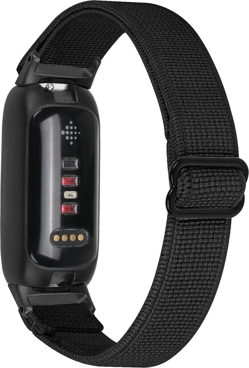 YONO Nylon Stretch Bandje geschikt voor Fitbit Inspire 3 - Zwart