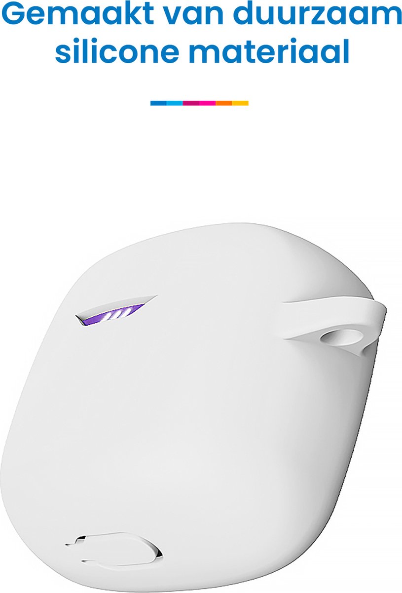 YONO Soft Case geschikt voor JBL Tune Flex - Siliconen Hoesje met Clip - Wit