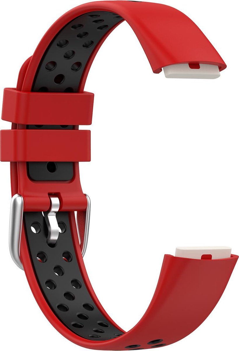 YONO Sport Air Bandje geschikt voor Fitbit Luxe - Vervangende Siliconen Armband - Rood / Zwart