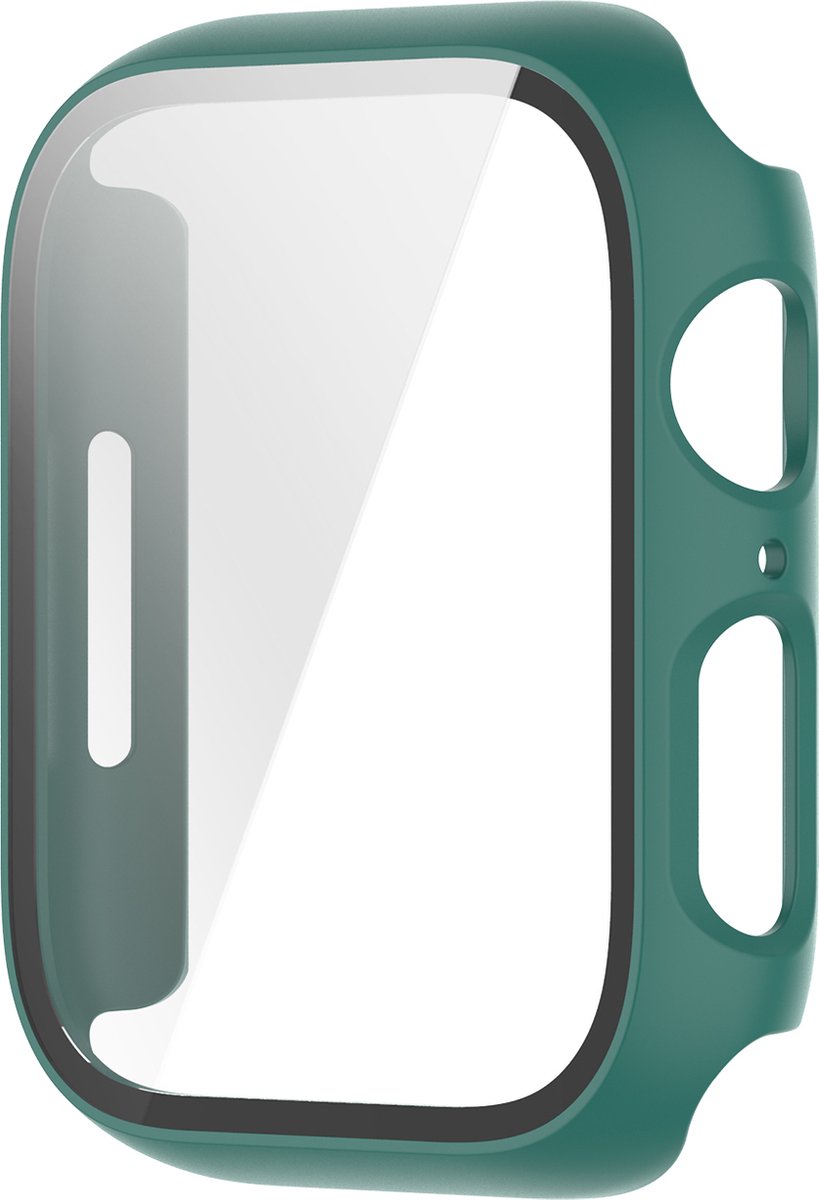 YONO Screen Protector Case geschikt voor Apple Watch Series 7 / 8 / 9 (45 mm) - Full Cover Bumper Hoesje iWatch - Groen