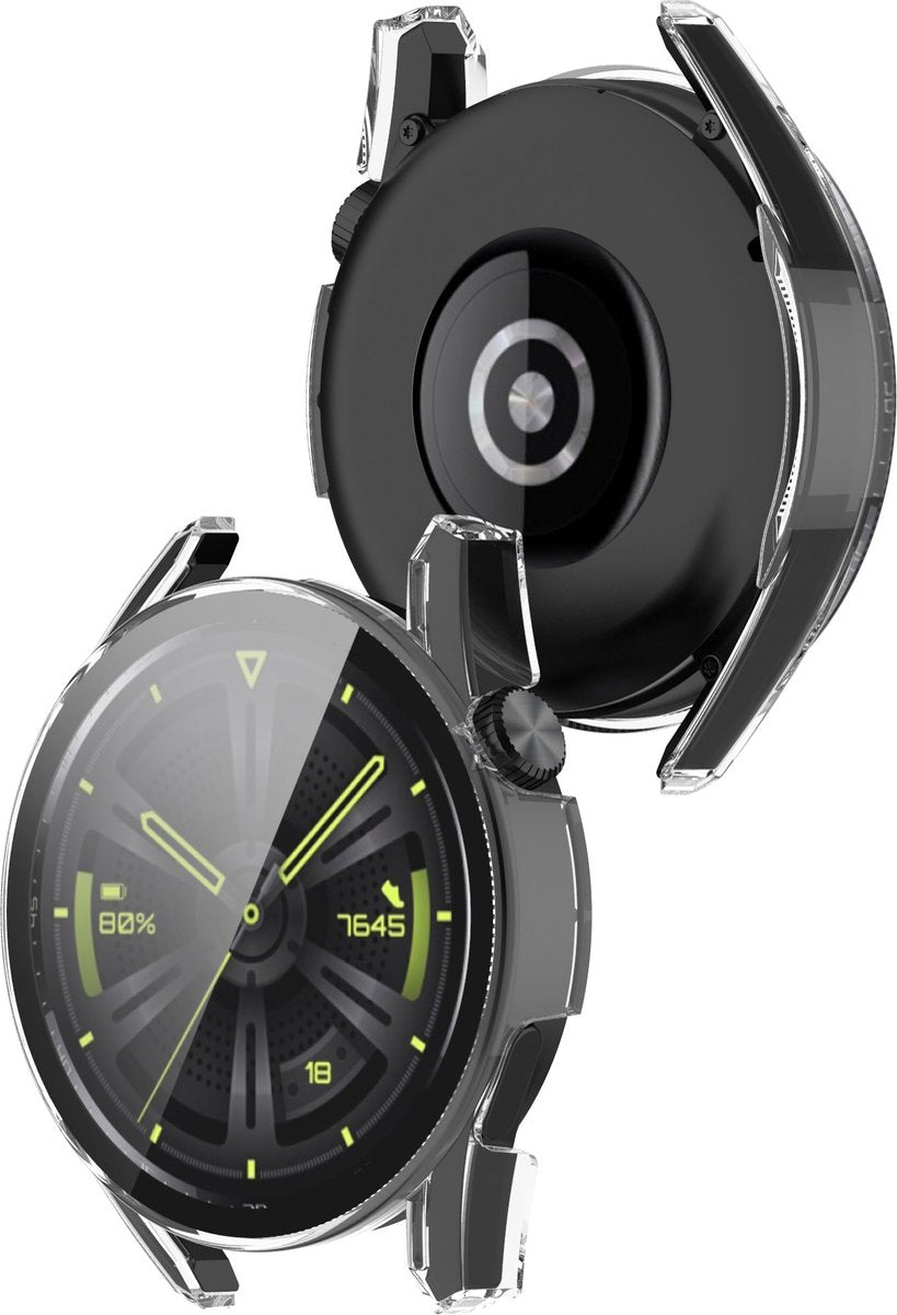 YONO Case geschikt voor Huawei Watch GT 3 - 46mm - Screen Protector Hoesje - Full Cover Bumper - Transparant