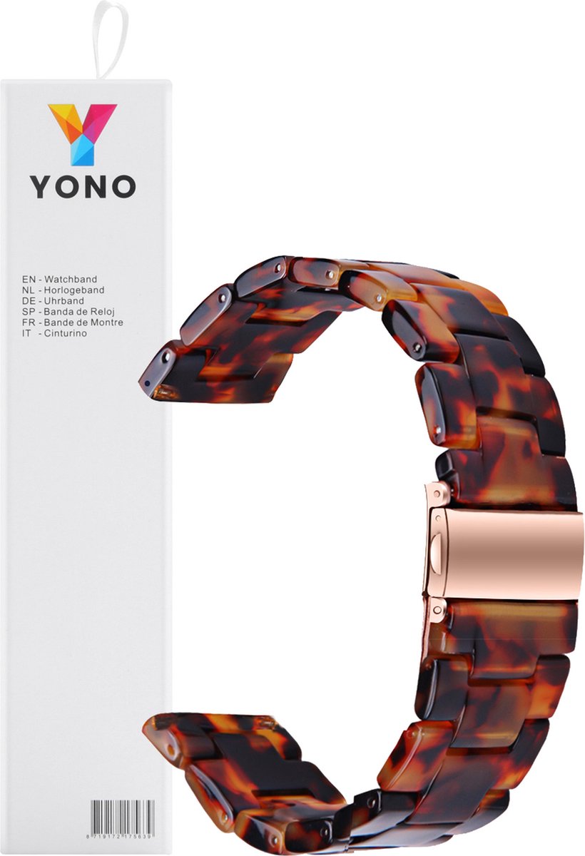 YONO Resin Schakel Bandje 20mm - Horlogebandje geschikt voor Samsung Galaxy Watch 7/6/5 / Pro / 4 / 3 / Active 2 - Garmin Approach / Forerunner / Venu 2 Plus / SQ / Vivomove - Polar Ignite / Unite – Huawei - Lava