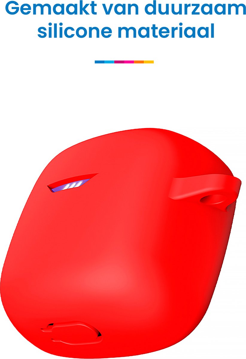 YONO Soft Case geschikt voor JBL Tune Flex - Siliconen Hoesje met Clip - Rood