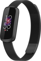 YONO Milanees Bandje geschikt voor Fitbit Luxe - Vervangende Milanese Armband - Zwart - Small
