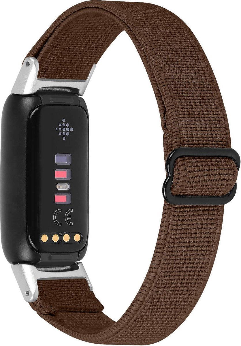 YONO Nylon Stretch Bandje geschikt voor Fitbit Luxe - Bruin