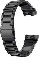 YONO Bandje geschikt voor Fitbit Charge 4 – Charge 3 – Schakel RVS – Zwart