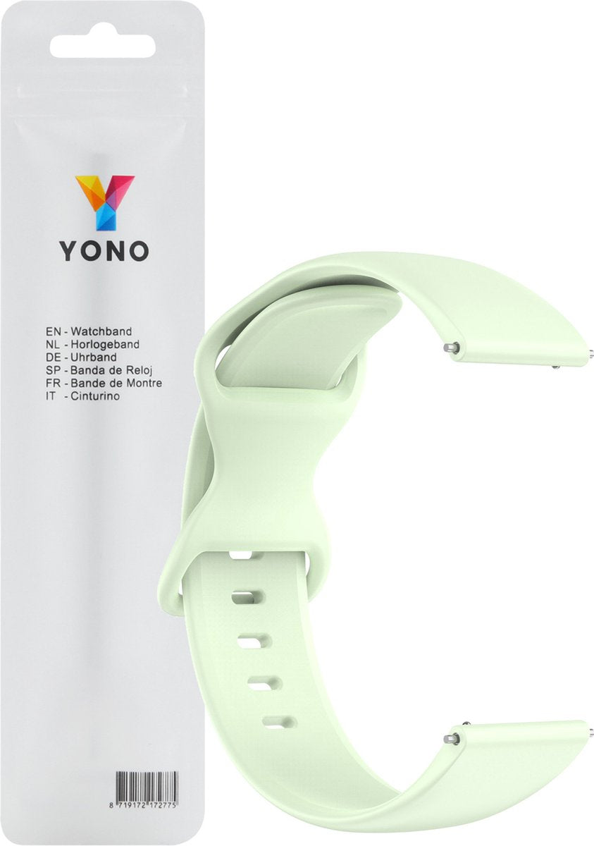 YONO Siliconen Soft Bandje 22mm - Horlogebandje geschikt voor Samsung Galaxy Watch 46mm / 3 (45mm) / Gear s3 - Polar Vantage M2 / Grit X - Huawei Watch GT 3 (pro) / 2 - Amazfit GTR - Mintgroen - Large