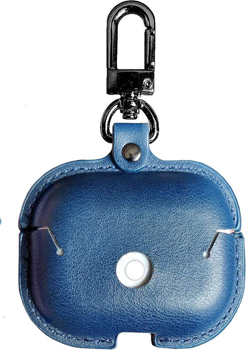 YONO Hoesje geschikt voor Airpods Pro 1 / 2 - Leer met Clip - Blauw