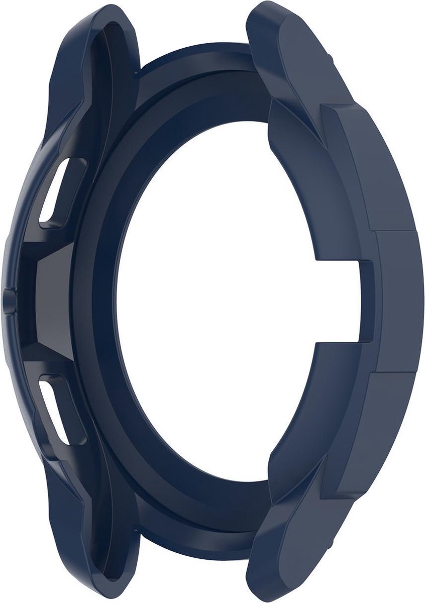 YONO Armor Bumper geschikt voor Samsung Galaxy Watch 4 42mm - Siliconen Case Hoesje met Ringbeschermer - Donkerblauw