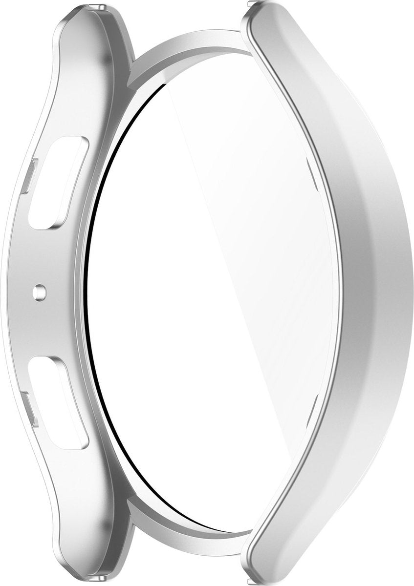 YONO Bumper geschikt voor Samsung Galaxy Watch 6 - 40mm - Screen Protector Hoesje - Full Cover Case - Zilver