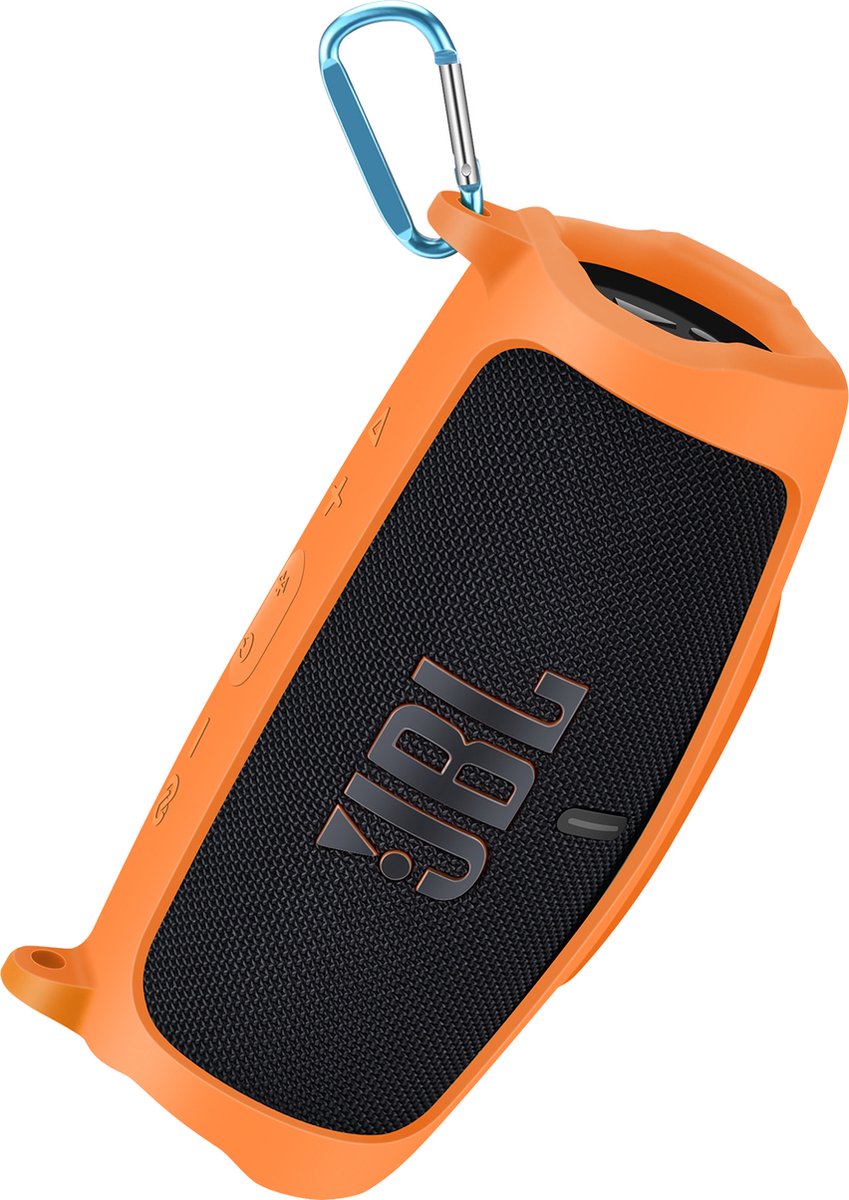 YONO Siliconen Hoes geschikt voor JBL Charge 5 – Case met Draagriem en Clip – Beschermhoes - Oranje