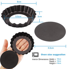 YONO Tartelettevormen 8 cm - 8 Stuks