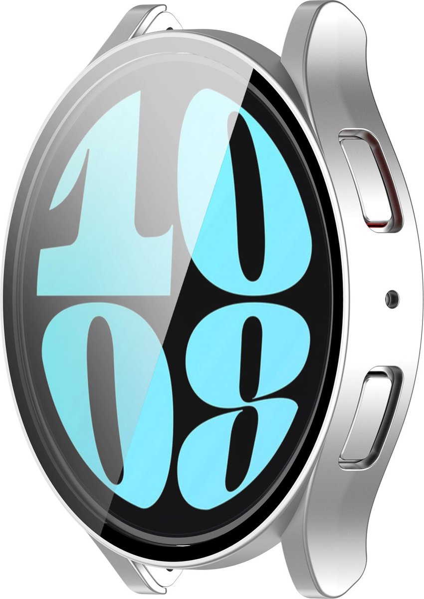 YONO Bumper geschikt voor Samsung Galaxy Watch 6 - 40mm - Screen Protector Hoesje - Full Cover Case - Zilver