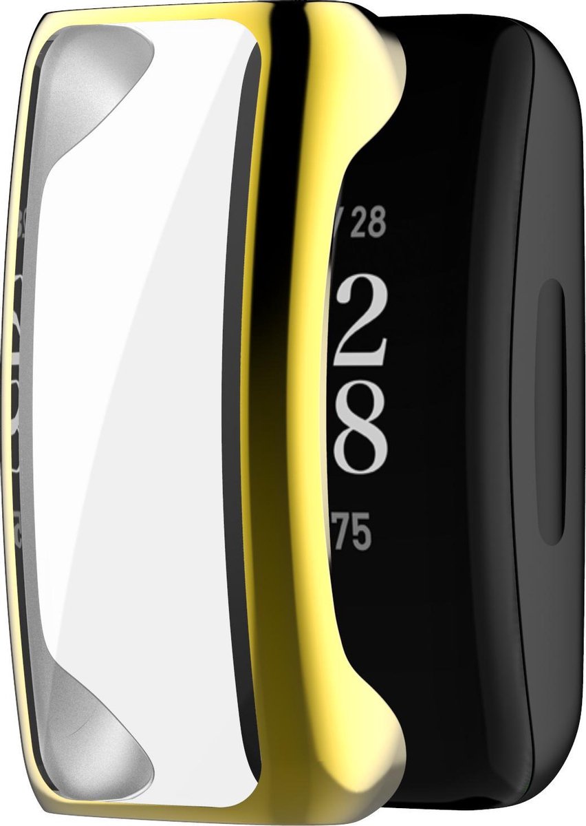 Bumper geschikt voor Fitbit Inspire 2 – Siliconen Case – Screenprotector Hoesje – Goud