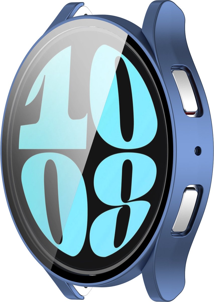 YONO Bumper geschikt voor Samsung Galaxy Watch 6 - 44mm - Screen Protector Hoesje - Full Cover Case - Lichtblauw