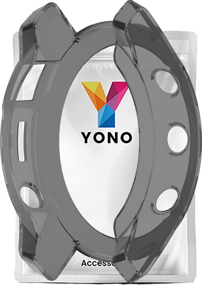 YONO Bumper geschikt voor Garmin Fenix 7S - Siliconen Hoesje - Bescherming Case - Transparant Zwart