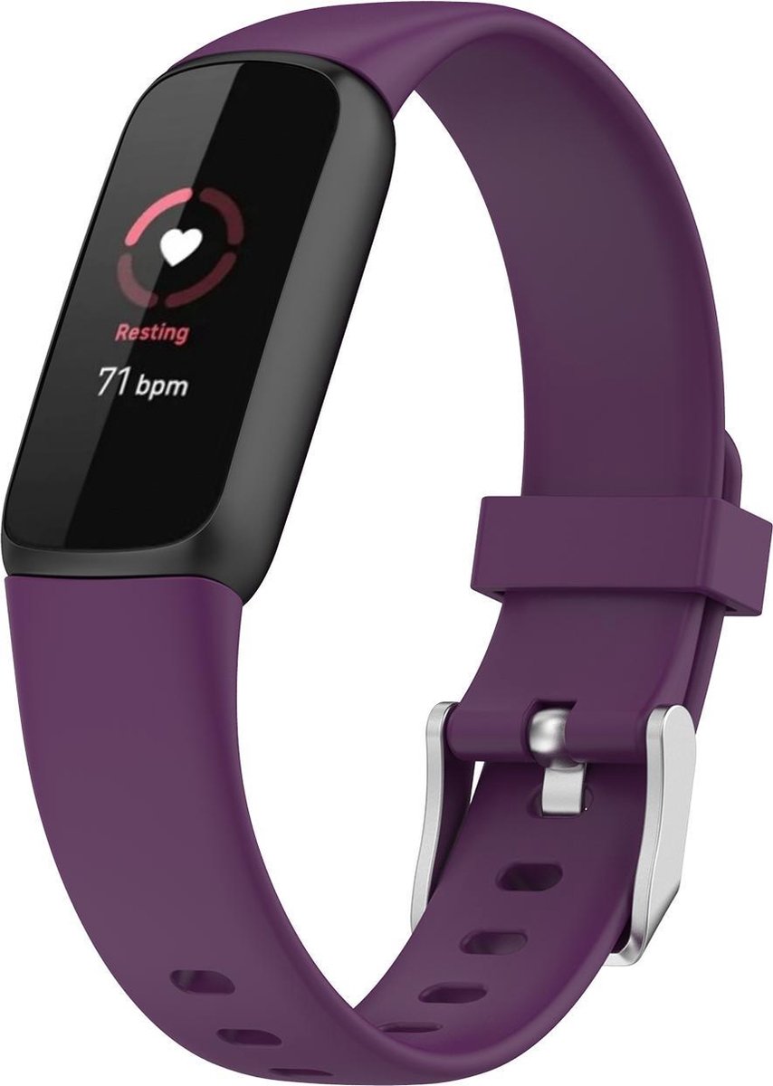 YONO Siliconen Bandje geschikt voor Fitbit Luxe - Paars - Large