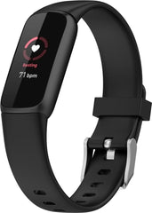 YONO Siliconen Bandje geschikt voor Fitbit Luxe - Zwart - Large
