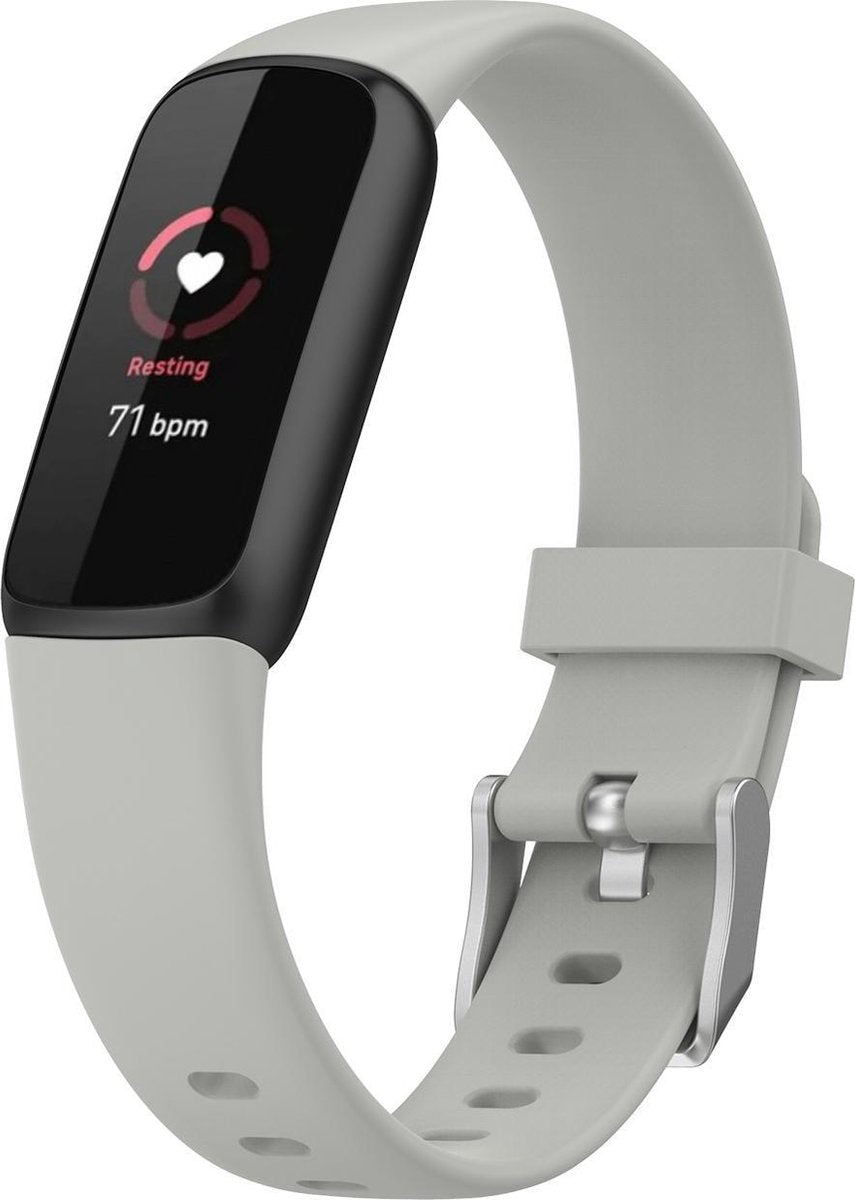 YONO Siliconen Bandje geschikt voor Fitbit Luxe - Grijs - Large
