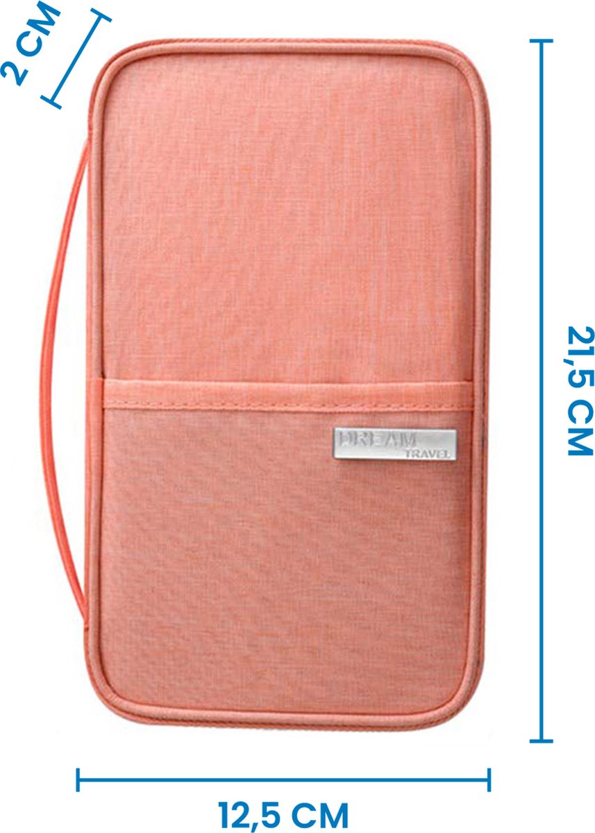 YONO Reis Portemonnee met Paspoort Houder - Documenten Organizer Hoesje - Kaarthouder Pasjes Tasje - Roze