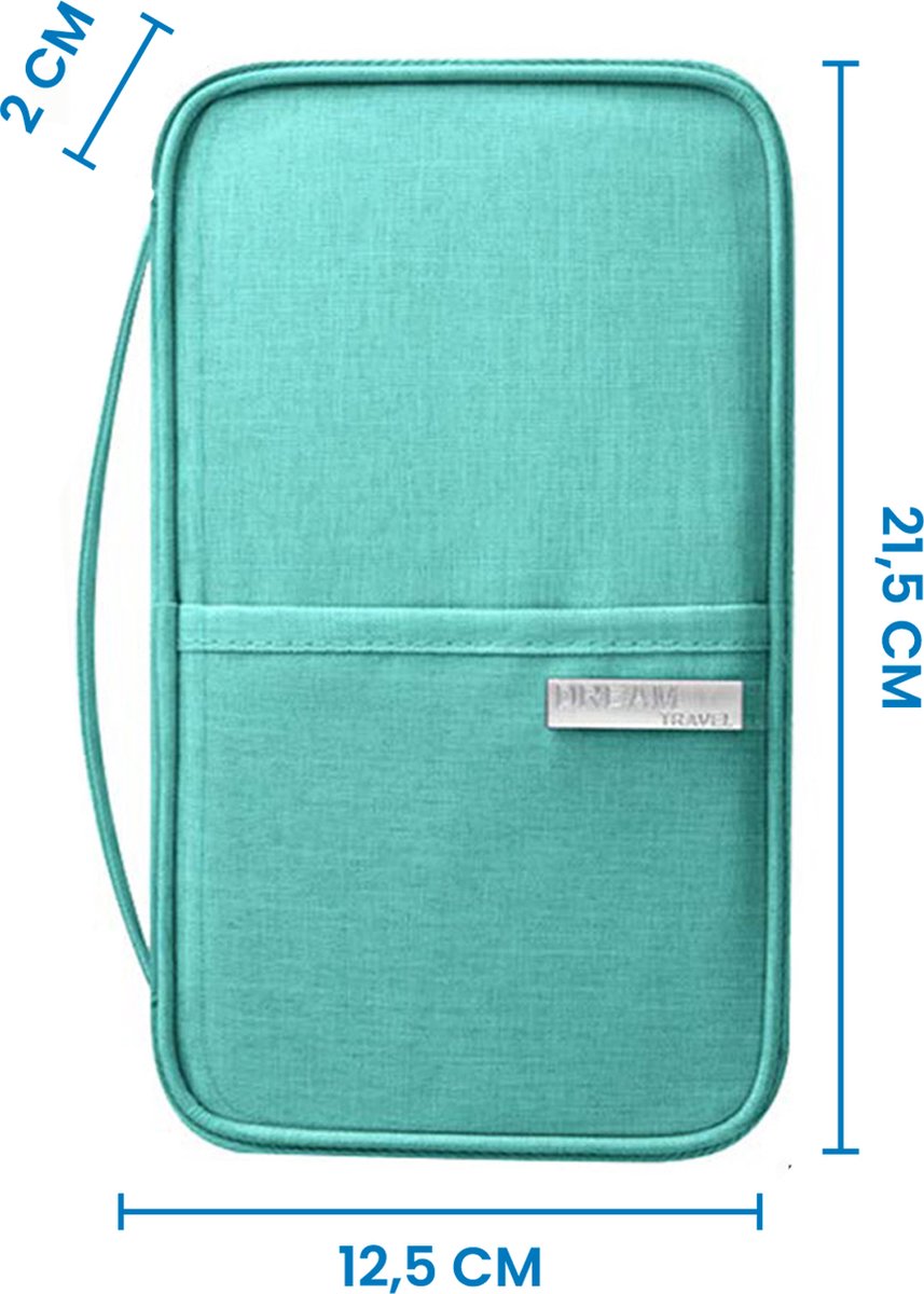 YONO Reis Portemonnee met Paspoort Houder - Documenten Organizer Hoesje - Kaarthouder Pasjes Tasje - Turquoise