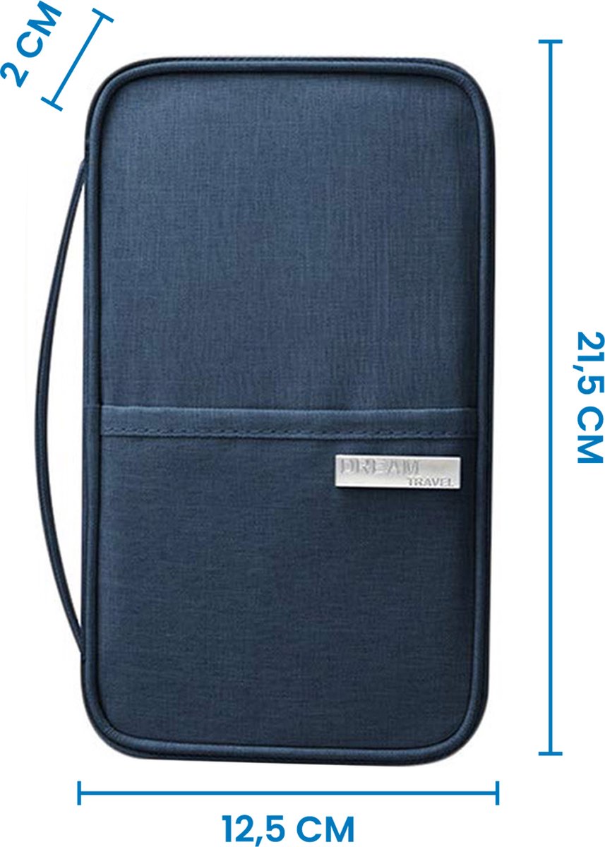 YONO Reis Portemonnee met Paspoort Houder - Documenten Organizer Hoesje - Kaarthouder Pasjes Tasje - Donkerblauw