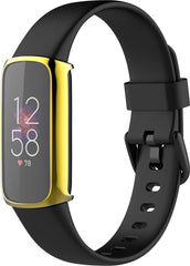 YONO Full Cover Bumper geschikt voor Fitbit Luxe - Siliconen Case - Screenprotector Hoesje - Goud