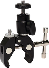 YONO Super Clamp Mount geschikt voor Camera - Klem Statief met Balhoofd, 1/4 en 3/8 Schroef Aansluiting - Zwart