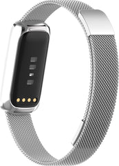 YONO Milanees Bandje geschikt voor Fitbit Luxe - Vervangende Milanese Armband - Zilver - Small