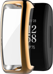 YONO Bumper geschikt voor Fitbit Inspire 3 – Siliconen Case – Screenprotector Hoesje – Rose Gold