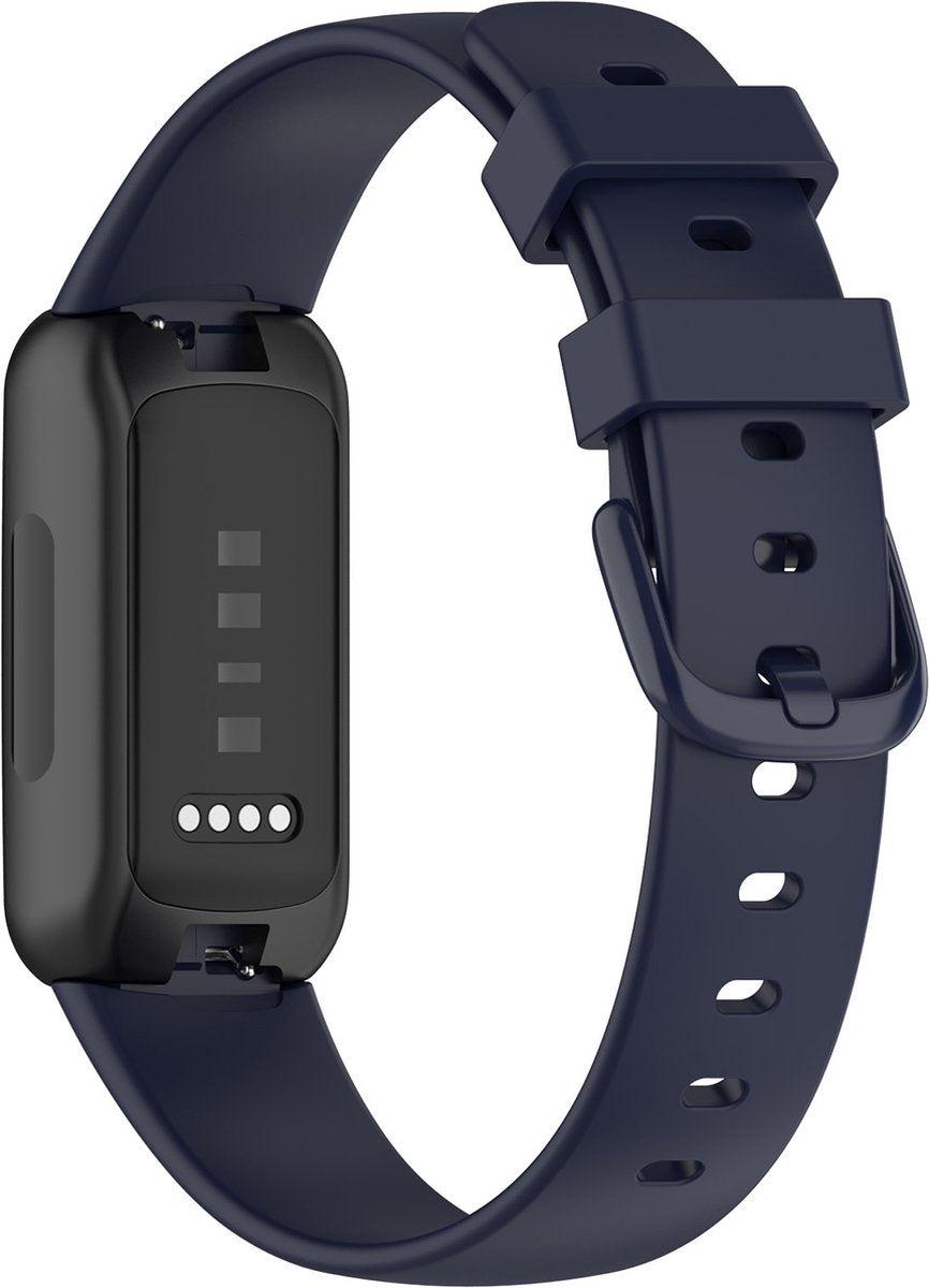 YONO Siliconen Bandje geschikt voor Fitbit Inspire 3 - Donkerblauw - Large